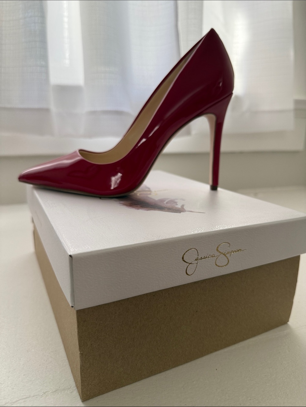 Jessica Simpson Red Patent Pointed Toe Heels